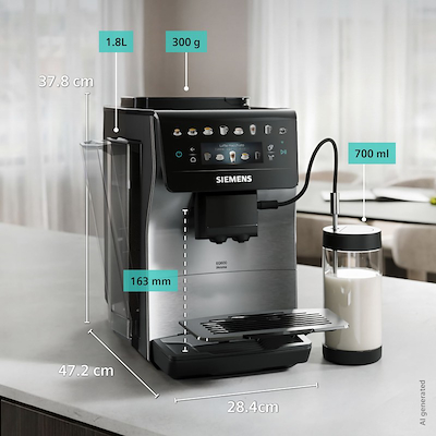 Siemens TP605EM3 EQ600 iAroma SS fuldautomatisk kaffemaskine stål