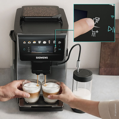Siemens TP605EM3 EQ600 iAroma SS fuldautomatisk kaffemaskine stål
