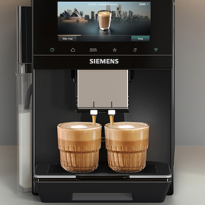 Siemens EQ900 Plus TQ925EZ5 fuldautomatisk kaffemaskine mørk rustfrit stål