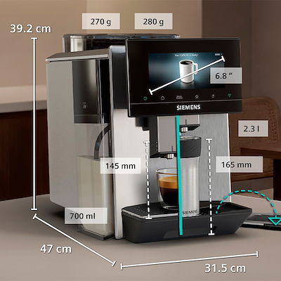 Siemens TQ927EZ3 EQ900 plus iAroma fuldautomatisk kaffemaskine med dualBean system