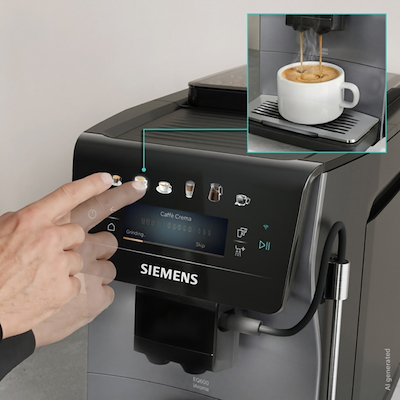 Siemens TP603EM6 EQ600 iAroma fuldautomatisk kaffemaskine sølvmetallic