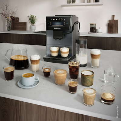 Siemens TP603EM6 EQ600 iAroma fuldautomatisk kaffemaskine sølvmetallic