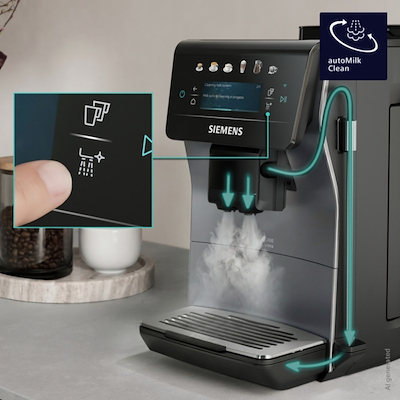Siemens TP603EM6 EQ600 iAroma fuldautomatisk kaffemaskine sølvmetallic