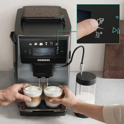 Siemens TP603EM6 EQ600 iAroma fuldautomatisk kaffemaskine sølvmetallic