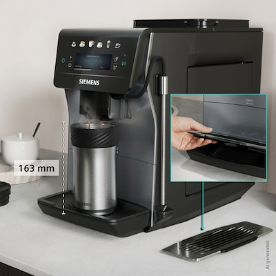Siemens TP603EM6 EQ600 iAroma fuldautomatisk kaffemaskine sølvmetallic