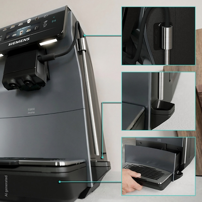Siemens TP603EM6 EQ600 iAroma fuldautomatisk kaffemaskine sølvmetallic