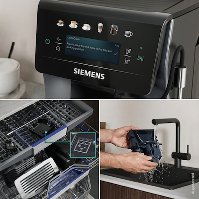 Siemens TP603EM6 EQ600 iAroma fuldautomatisk kaffemaskine sølvmetallic