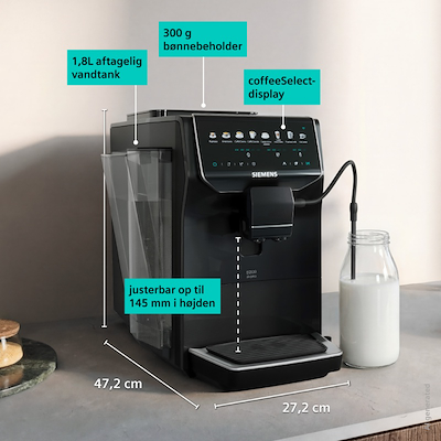 Siemens TP553E09 EQ500 iAroma fuldautomatisk kaffemaskine sort