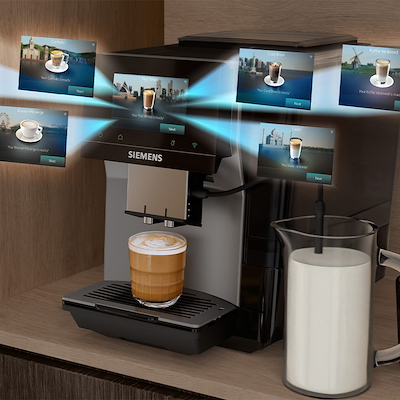 Siemens EQ700 TP725ET7 iAroma fuldautomatisk kaffemaskine inox sølv metallic