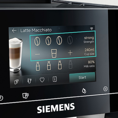 Siemens EQ700 TP725ET7 iAroma fuldautomatisk kaffemaskine inox sølv metallic