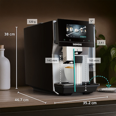Siemens EQ700 TP725ET7 iAroma fuldautomatisk kaffemaskine inox sølv metallic