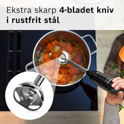 Bosch ErgoMixx MS61B6150 stavblender sort 1000 watt
