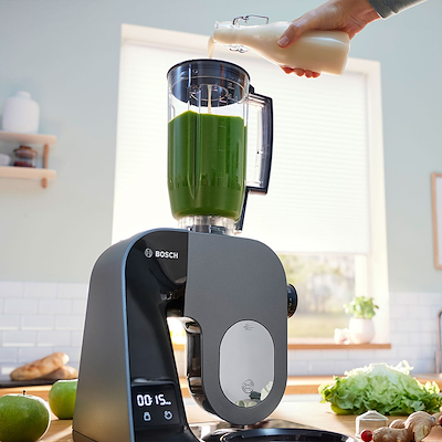 Bosch MUM5XC4E serie 4 køkkenmaskine med vægt sort/sølv 1000 watt