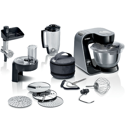 Bosch MUM5XC4E serie 4 køkkenmaskine med vægt sort/sølv 1000 watt
