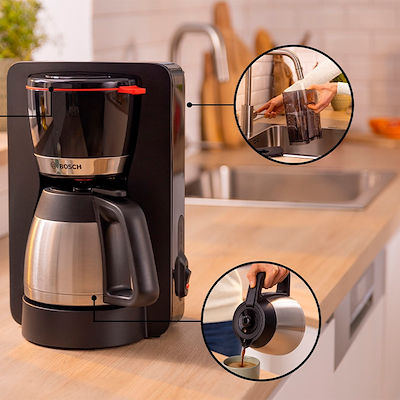 Bosch MyMoment kaffemaskine TKA5M253 med termokande sort 1000 watt
