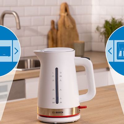 Bosch MyMoment TWK4M221 elkedel hvid & stål 1,7 liter