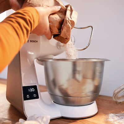 Bosch MUM5XL74 serie 4 køkkenmaskine med vægt hvid/champagne 1000 watt