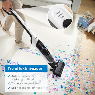 Bosch BHH4WM28 serie 4 Flexxo genopladelig stangstøvsuger hvid