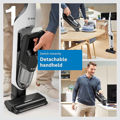 Bosch BHH4WM28 serie 4 Flexxo genopladelig stangstøvsuger hvid