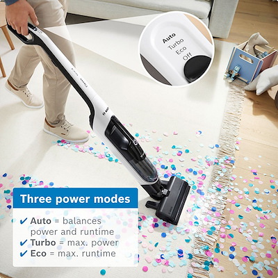 Bosch BHH4WM28 serie 4 Flexxo genopladelig stangstøvsuger hvid