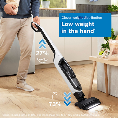 Bosch BHH4WM28 serie 4 Flexxo genopladelig stangstøvsuger hvid