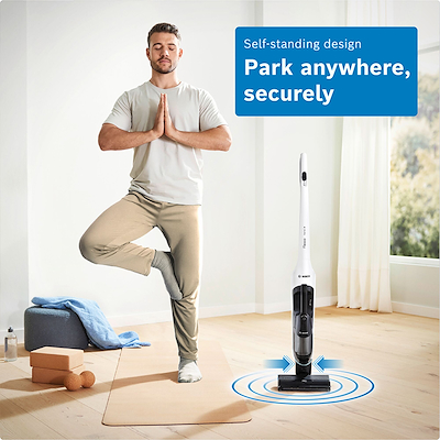Bosch BHH4WM28 serie 4 Flexxo genopladelig stangstøvsuger hvid