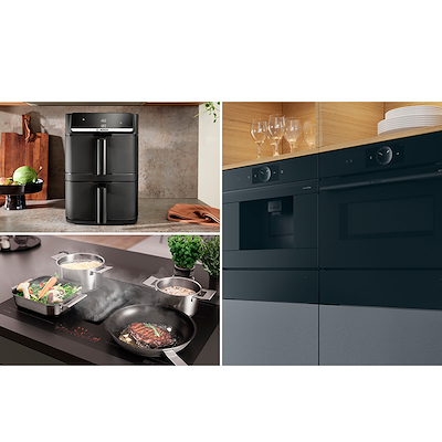 Bosch MAFD661B7 Serie 6 airfryer dobbelt stabel skuffe sort 12 liter