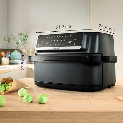 Bosch MAFD490B7 Serie 4 airfryer med dobbelt skuffe 10 liter