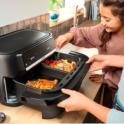 Bosch MAFD490B7 Serie 4 airfryer med dobbelt skuffe 10 liter