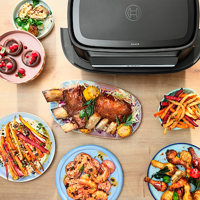 Bosch MAFD490B7 Serie 4 airfryer med dobbelt skuffe 10 liter