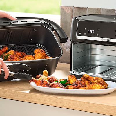 Bosch MAFD490B7 Serie 4 airfryer med dobbelt skuffe 10 liter