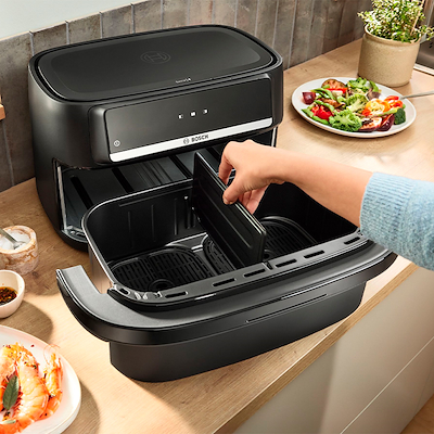 Bosch MAFD490B7 Serie 4 airfryer med dobbelt skuffe 10 liter
