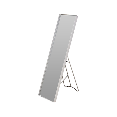 Gulv spejl hvid metal H 113 cm