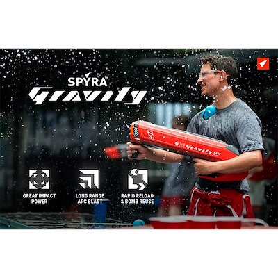 Spyra Gravity vandpistol til vandbomber rød
