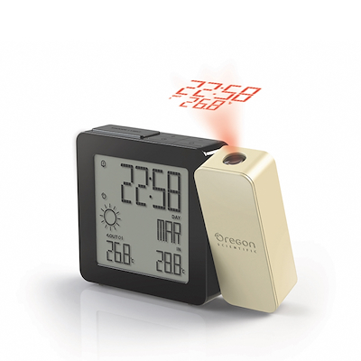 Oregon Scientific PROJI vækkeur/vejrstation med projektor creme