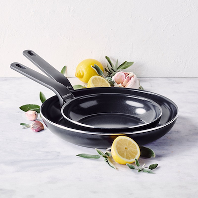 GreenPan Essence stegepandesæt sort 2 stk Ø20/28 cm