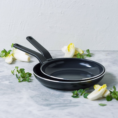 GreenPan Essence stegepandesæt sort 2 stk Ø24/Ø28 cm