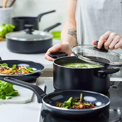 Greenpan Essence grydesæt sort 9 dele