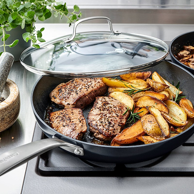 GreenPan Copenhagen stegepandesæt sort 20+28 cm 2 stk.