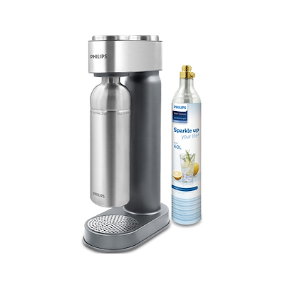 Philips GoZero sodavandsmaskine stål inkl. CO2-flaske