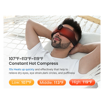 Renpho Eyesnooze sovemaske sort 27 cm