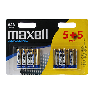 Maxell Alkaline batterier AAA 10 stk
