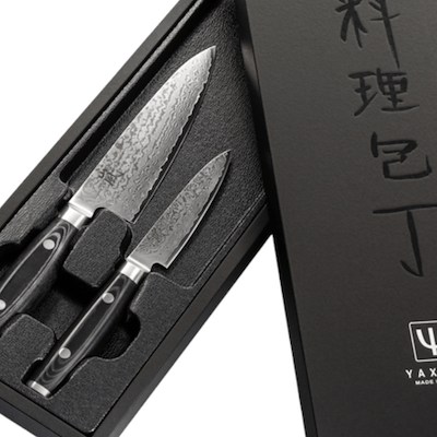 Yaxell Ran knivsæt kokkekniv 15 cm og urtekniv 10 cm 2 dele