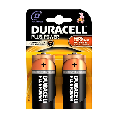 Duracell Plus Power batteri D 2 stk.