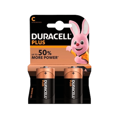Duracell Plus batteri C 2 stk. 1,5 volt