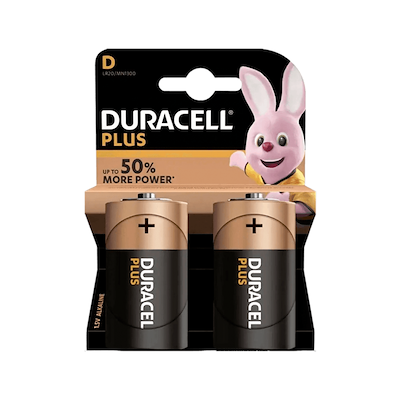 Duracell Plus batteri D 2 stk. 1,5 volt