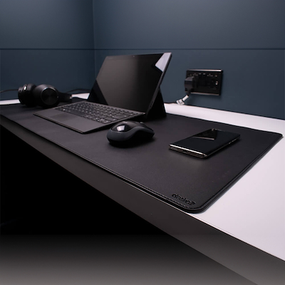 Desire2 skrivebordsmåtte vegansk læder grå