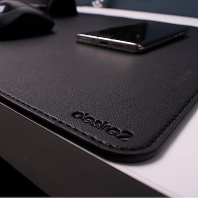 Desire2 skrivebordsmåtte vegansk læder grå