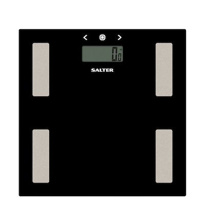 Salter digital badevægt med BMI og BMR måling sort max 180 kg