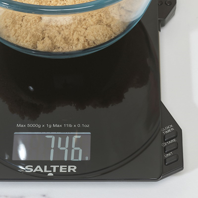 Salter digital køkkenvægt med termometer og timer sort 5 kg